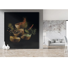 Dekoratives Wandbild mit Gewürzmotive in einem hellen Wohnraum.