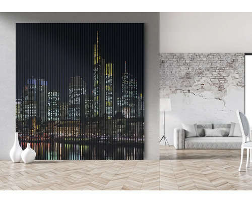 Panneau décoratif avec un motif de paysage urbain dans un espace de vie