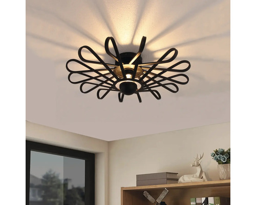 Plafonnier avec élément décoratif en métal pour intérieur