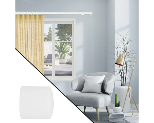 Tringle à rideaux décorative avec rideau et embout