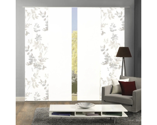 Salon avec panneaux japonais à motif de feuilles