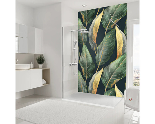 Panneau mural de douche SCHULTE ExpressPlus DecoDesign softtouch feuilles tropicales 255 x 150 cm EP19015254 850