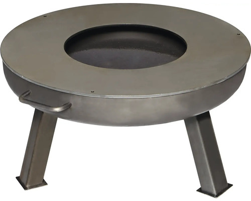 Brasero en métal avec couvercle et trois pieds