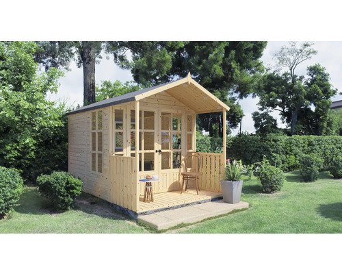 Abri de jardin Bertilo She Shed Arley avec plancher 214 x 305 cm naturel