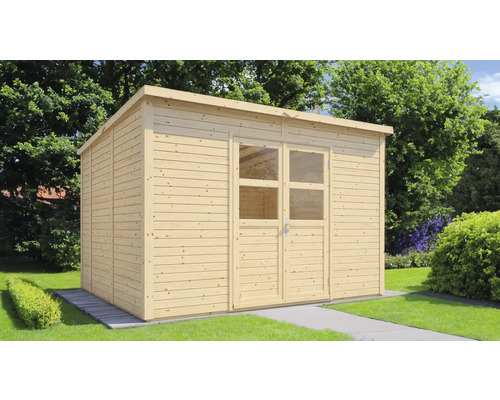 Gartenhaus Konsta Baltrum 2 mit Fussboden 337x289 cm natur Gartenhaus Konsta Baltrum 2 mit Fussboden 337x289 cm natur