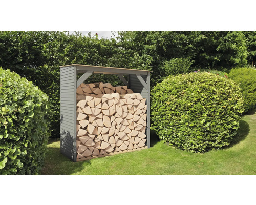 Kaminholzunterstand Bertilo Fineline 166 x 76 x 170 cm grau Kaminholzunterstand Bertilo Fineline 166 x 76 x 170 cm grau