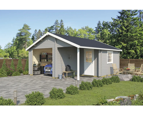 Garage simple Outdoor Life Nevis sans portail 500x550 cm gris clair