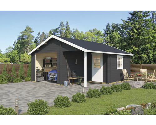 Garage simple Outdoor Life Nevis sans portail 500x550 cm gris carbone