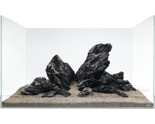 Aquarium avec pierres et sable