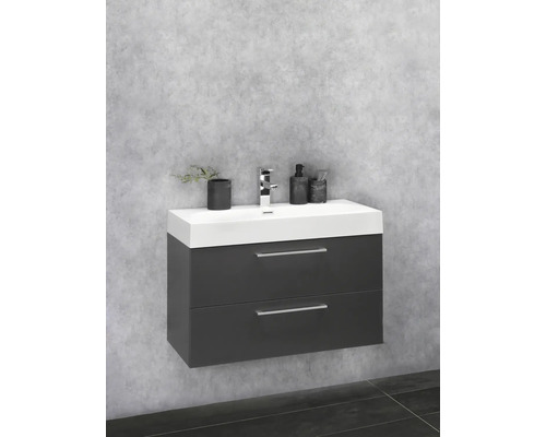 Waschtisch mit zwei Schubladen im Badezimmer