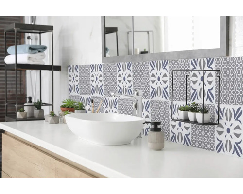 Selbstklebende Wandfliesen Wall Tiles Cubia blue 15,25 x 15,25 cm 6 St.