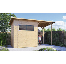 Gartenhaus aus Holz mit Fenster und Vordach