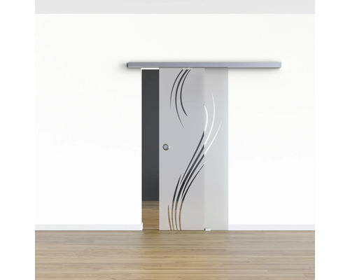 Porte coulissante en verre avec décor pour l''intérieur