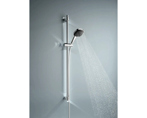 Ensemble de barre de douche avec douchette à main en fonctionnement
