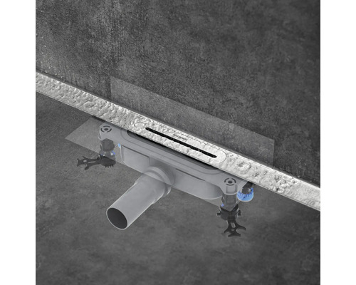 Duschelement mit Ablaufrinne aus Edelstahl