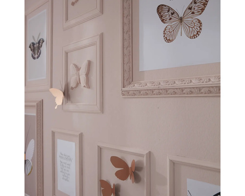 Décoration murale avec cadres et motifs de papillons