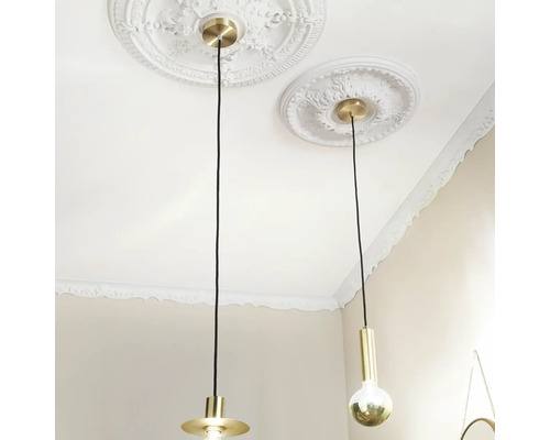 Deux suspensions avec rosaces de plafond au plafond