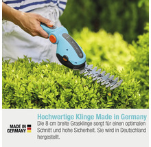 Gardena Akku Grasschere im Einsatz zum Schneiden von Büschen
