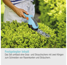 GARDENA Akku Gras und Strauchschere schneidet Büsche