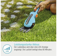 Gardena Akku Grasschere im Einsatz auf Rasen