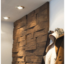 Panneau mural en bois avec éclairage et porte-manteau