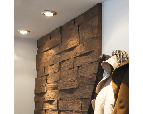 Panneau mural en bois avec éclairage et porte-manteau