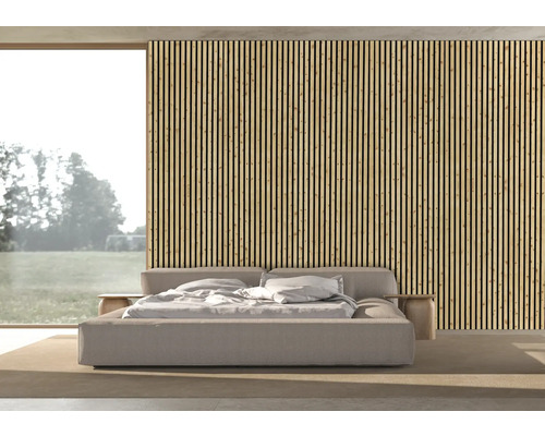 Chambre à coucher avec panneaux acoustiques au mur