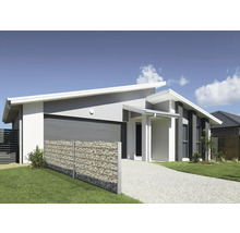 Einfamilienhaus mit Gabionenzaun