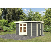 Gartenhaus Karibu Karola 6 inkl. Anbauschrank 377 x 246 cm terragrau