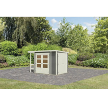 Armoire de jardin en bois avec deux portes dans le jardin