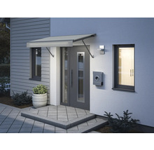 Zone d''entrée d''une maison avec auvent, porte, boîte aux lettres et fenêtre