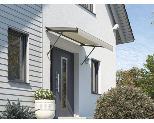 Auvent SCALA châssis RAL 7016 gris anthracite 120x90 cm tissu dessin 0681 Auvent de porte d''entrée au-dessus d''une porte d''entrée sur une maison d''habitation