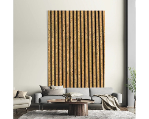 Salon avec panneaux acoustiques au mur pour la réduction du bruit