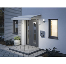 Façade d''une maison avec auvent, porte d''entrée, boîte aux lettres et fenêtres