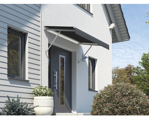 Hausfassade mit montiertem Hauseingang Vordach