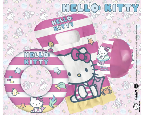 Hello Kitty Badeset mit Luftmatratze, Schwimmring und Strandball
