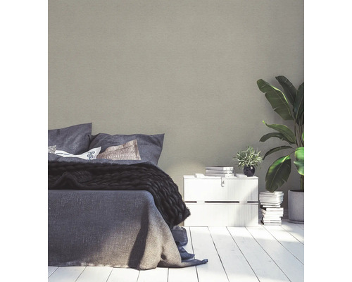 Chambre avec lit, table de chevet et plante d''intérieur pour une ambiance lumineuse et conviviale.