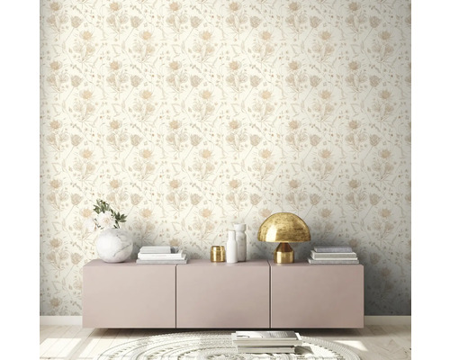 Papier peint à motifs floraux dans une pièce lumineuse