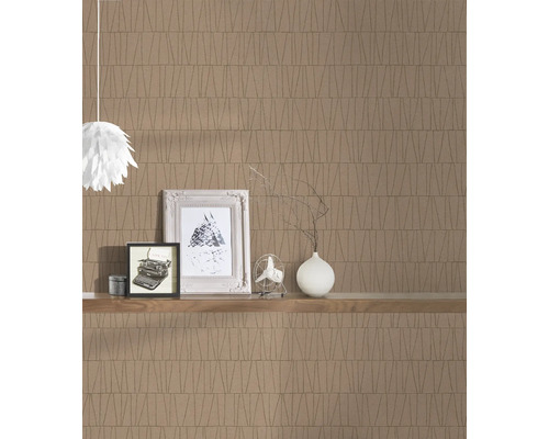 Papier peint décoratif avec motif géométrique dans un espace de vie