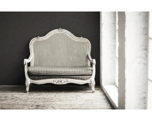 Sofa ancien avec cadre en bois et revêtement en tissu