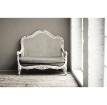 Canapé ancien avec revêtement en tissu dans le salon