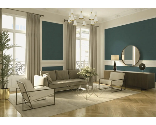 Salon avec canapé, fauteuils et décoration