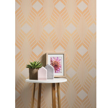Papier peint intissé 39532-3 Retro Chic lignes orange