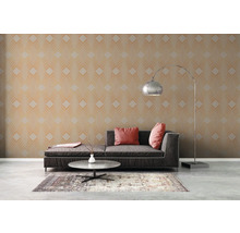 Papier peint intissé 39532-3 Retro Chic lignes orange