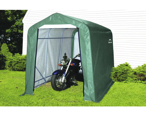 Motorradunterstand aus Stoff mit Motorrad im Inneren