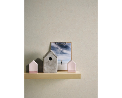 Maisons décoratives et une image sur une étagère