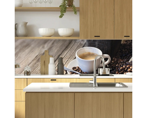 Crédence de cuisine avec motif de café