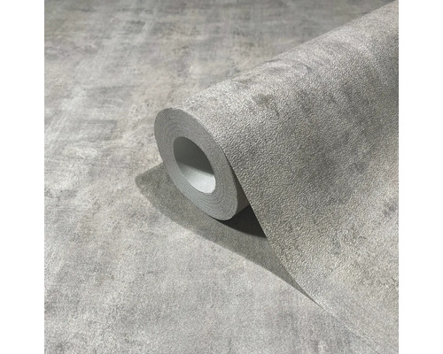 Rouleau de papier peint gris aspect béton