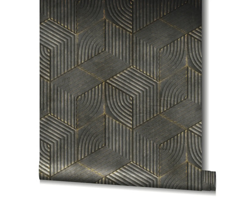 Papier peint avec motif géométrique sur un rouleau