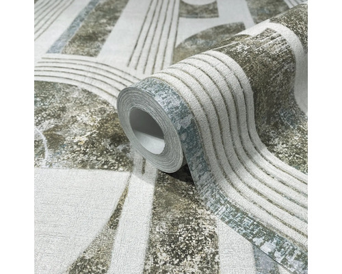 Rouleau de papier peint intissé à motifs géométriques